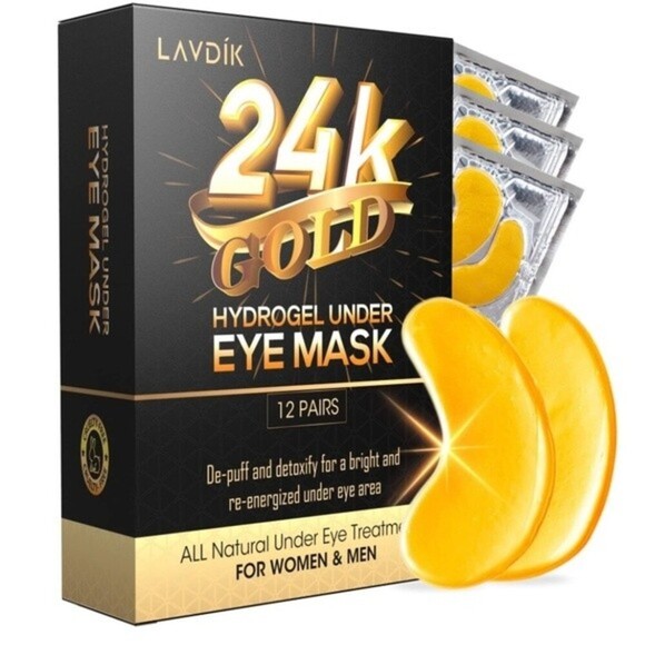 24K gold 12 pairs hydrogel under eye masks new in box - Picture 1 of 6
